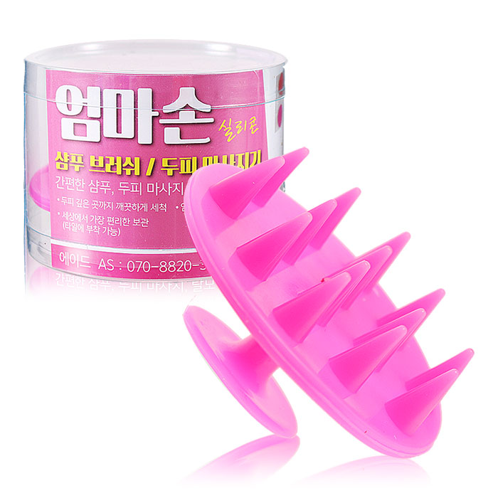 [에이드] 엄마손 실리콘 간편한 샴푸,두피 브러쉬(핑크) RP-03 (샴푸브러쉬/두피 브러쉬)