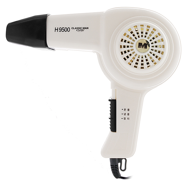 헤어2000 미용재료할인점,[월드] 클래식 맨 헤어드라이기 H9500 (화이트컬러) (바버)남성용 드라이기,[남성용 드라이기] 머리 손질이 용이하고 소음이 적은 저소음 고열량 드라이기