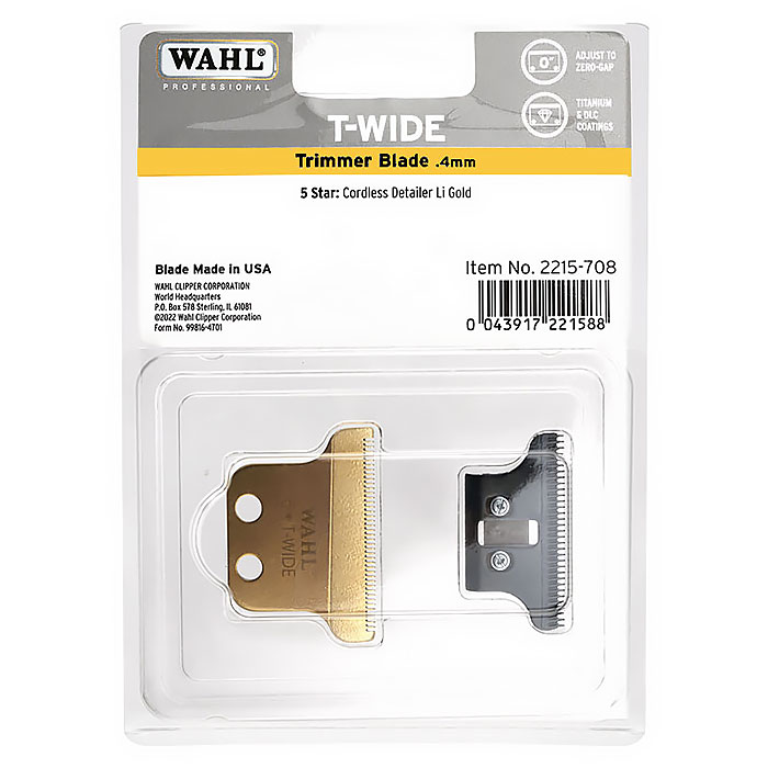 [WAHL] 왈 클리퍼 디테일러 바리깡 전용날(골드) T-Wide Blade (8991/8171L 호환가능)