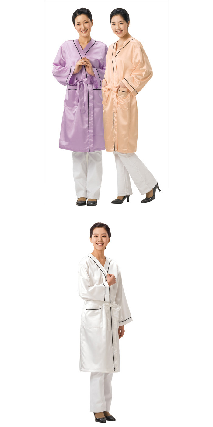 헤어2000 미용재료할인점,[라인유니폼] 공단 파이핑 가운